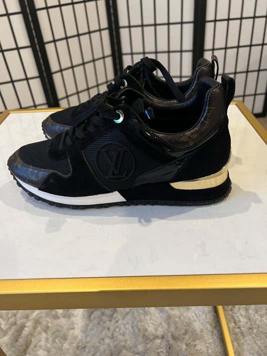 Louis Vuitton Suede Monogram Run Away Sneakers Size 38