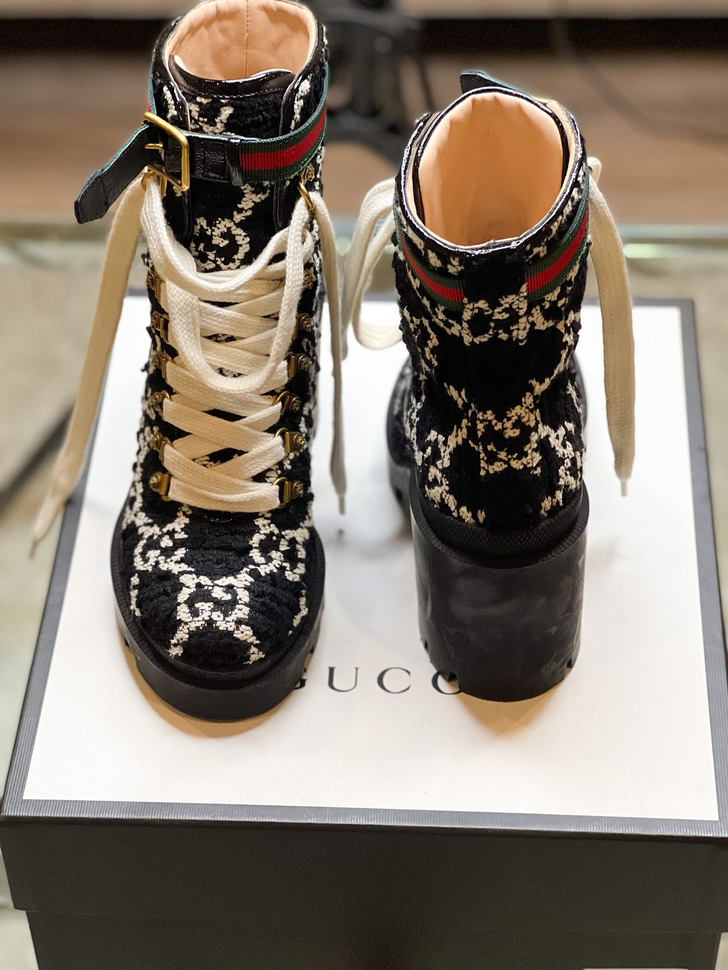 Gucci Tweed Ankle Booties